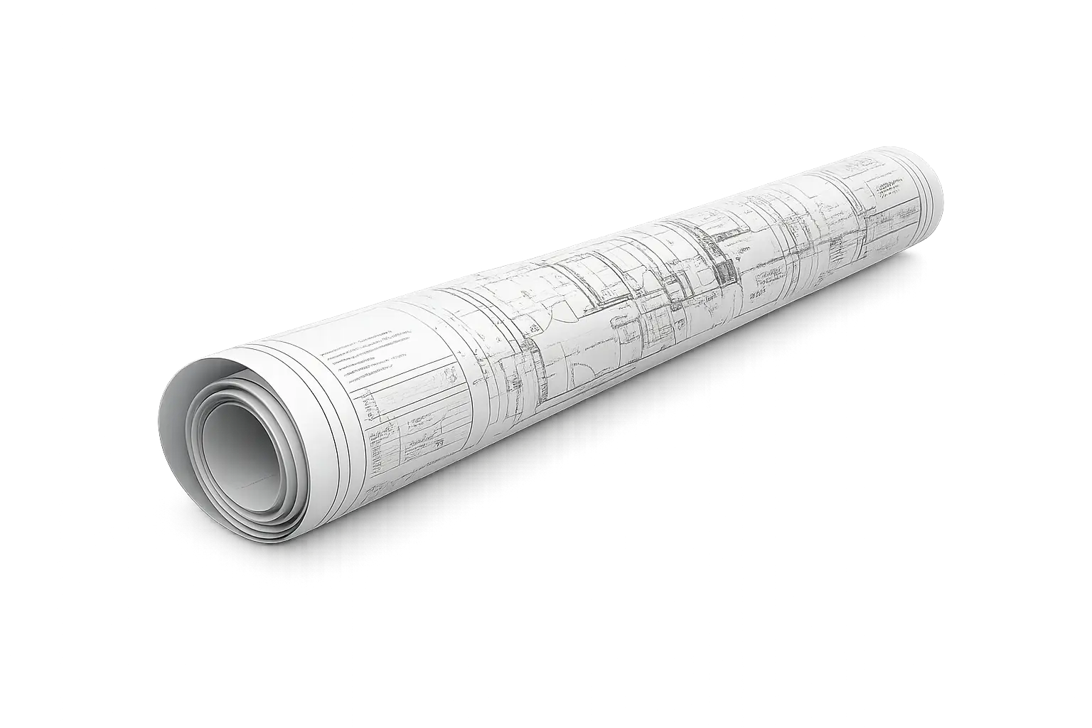 Rolled architectural drawing